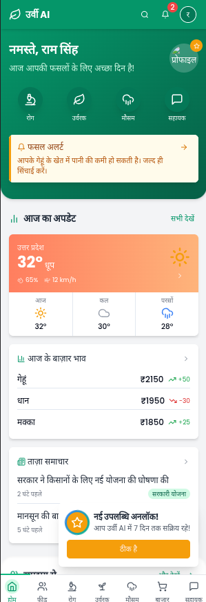 Farmer using Urvi AI app in the field